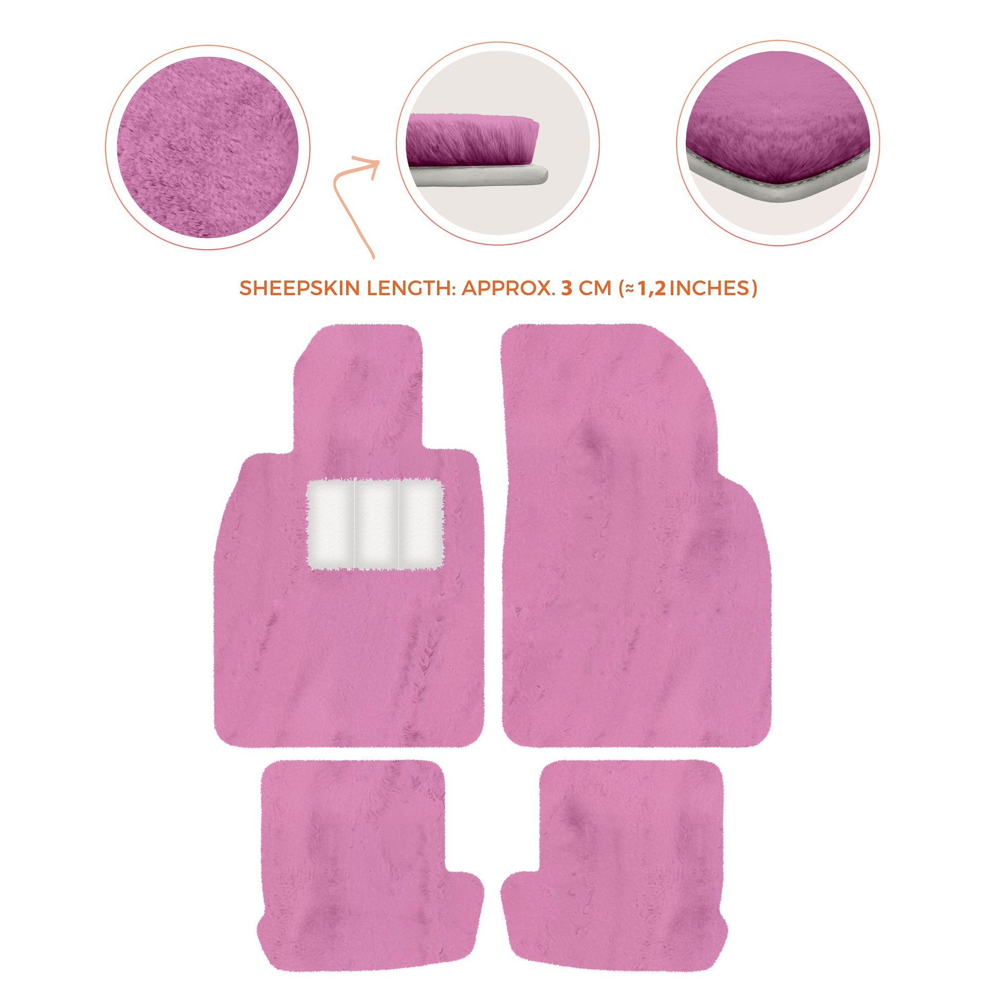 Premium Quality Sheepskin Floor Mats for Porsche 924 (1976-1988)