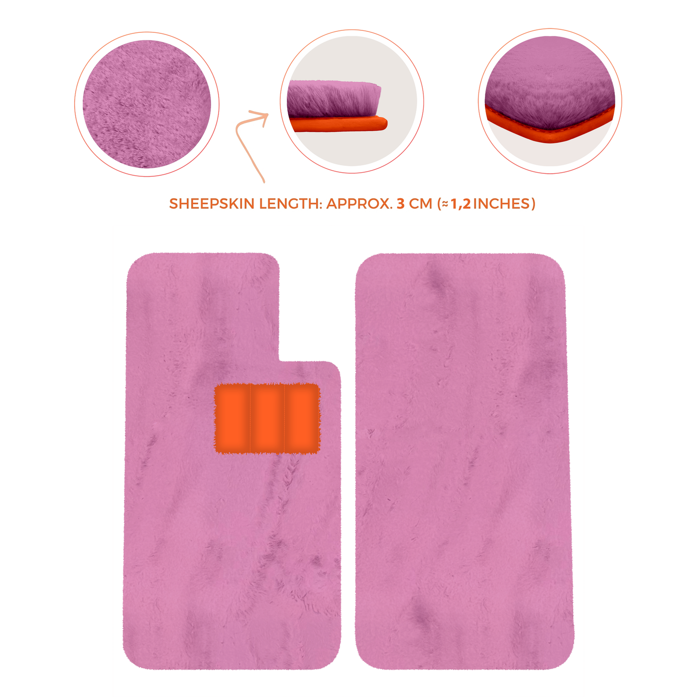 Premium Sheepskin Floor Mats for Aston Martin V8 Virage (1989-1995) Coupe