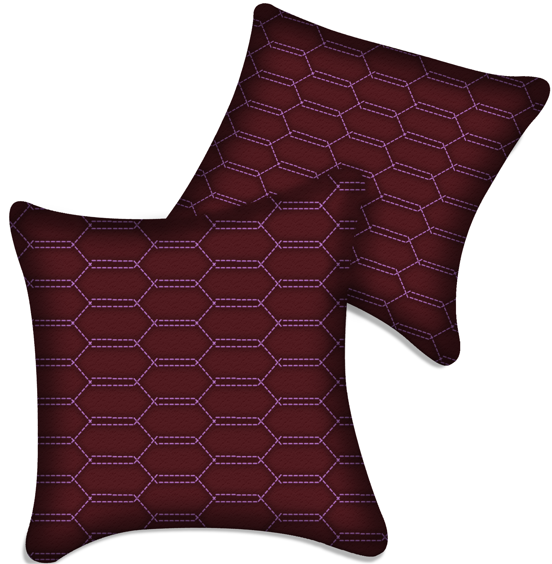 Customizable Dark Red Leather Pillows Set of 2 for Lamborghini Vehicles