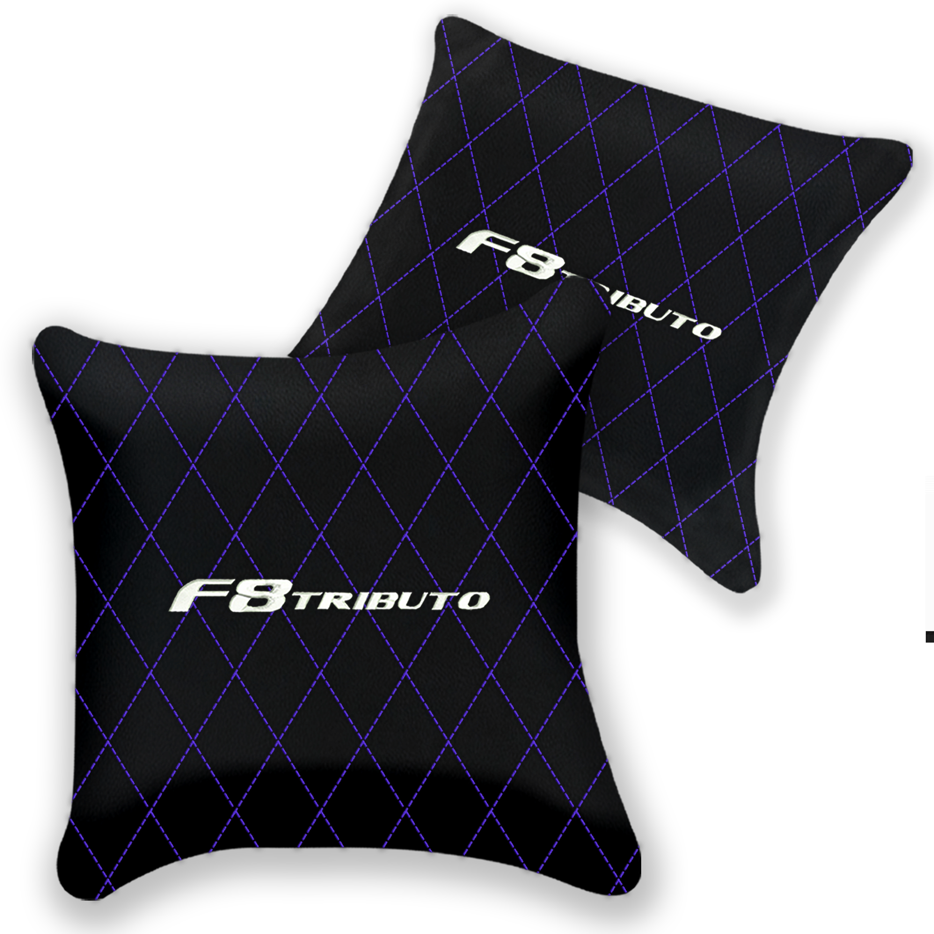 Customizable Black Leather Pillows for Ferrari F8 Spider (2019-2023)