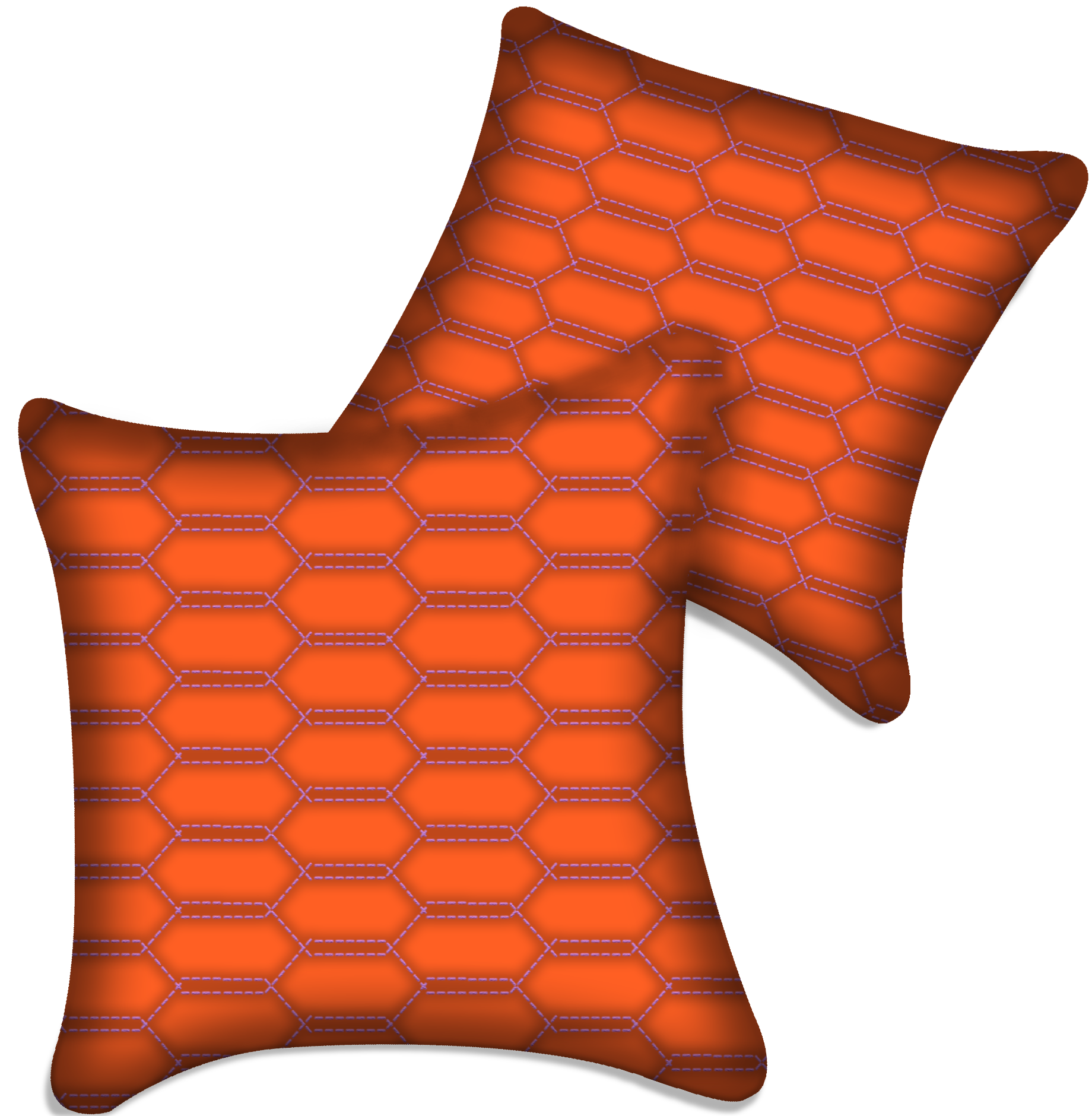 Customizable Orange Leather Pillows Set of 2 for Lamborghini Vehicles