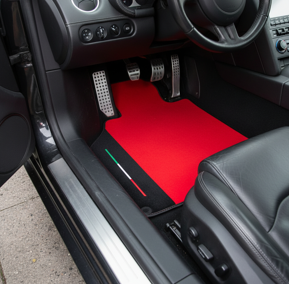 Interior look of floor mats for Lamborghini Gallardo With Alcantara Leather