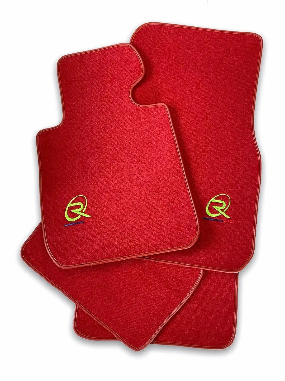 Red Floor Mats For BMW Gran Tourer F46 (2015-2022) 7 Seats ROVBUT Brand Tailored Set Perfect Fit Green SNIP Collection - AutoWin