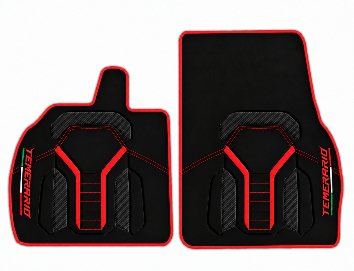 Black Leather Floor Mats for Lamborghini Temerario (2025-2027)