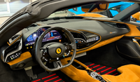 Black Leather Floor Mats with Red Daytona Design for Ferrari SF90 Stradale (2019-2024)