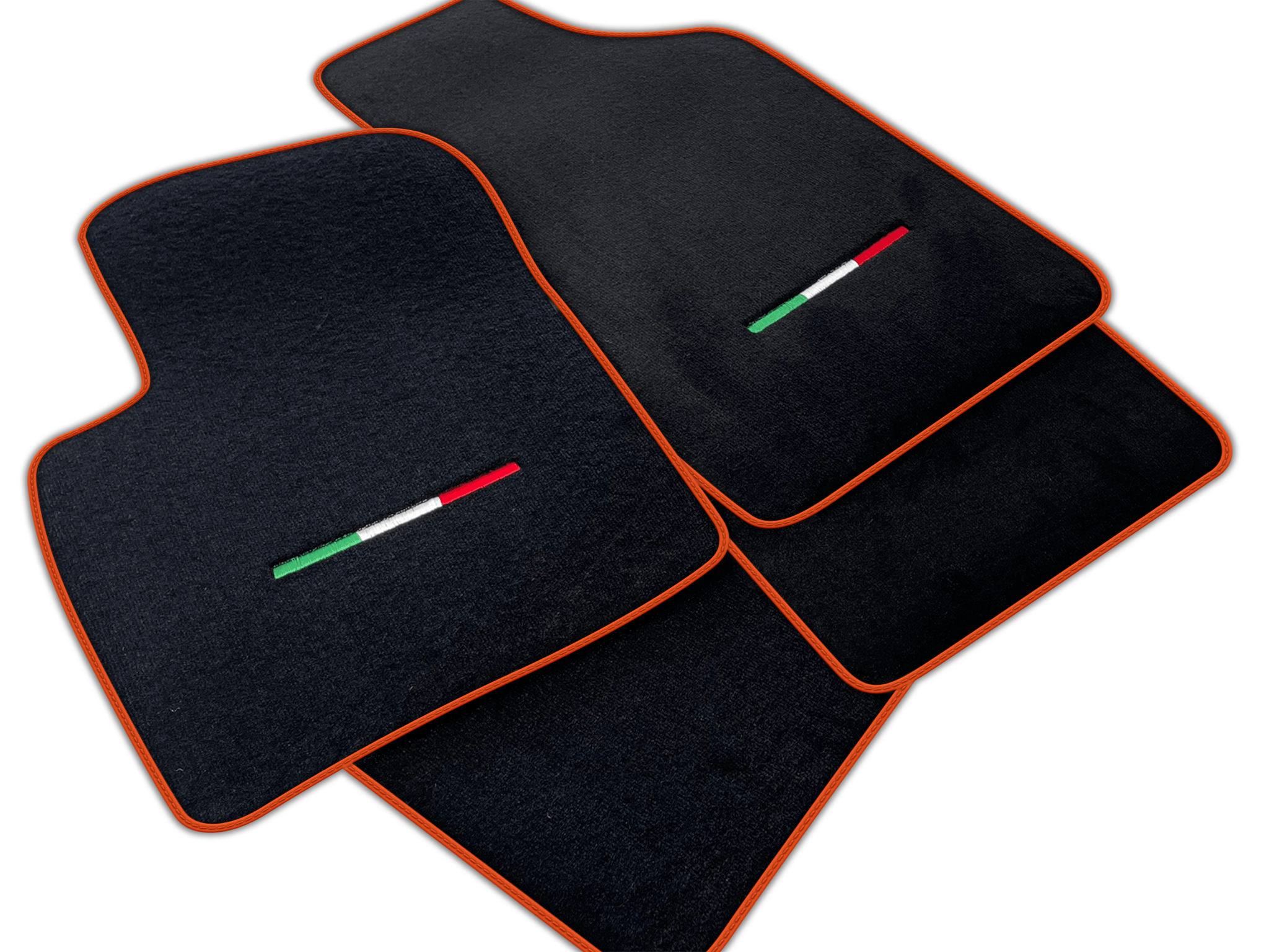 Italian Edition Black Floor Mats for Fiat 500 (2008-2013) Automatic
