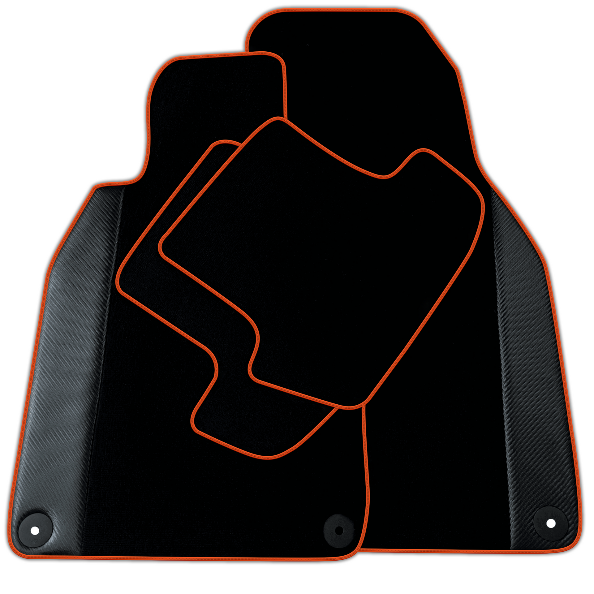 Black Floor Mats for Porsche 991 (2012-2019) with Carbon