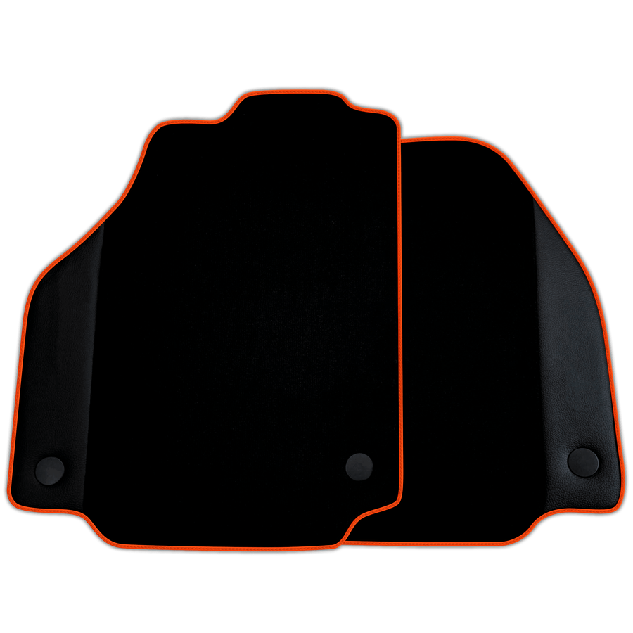 Custom Black Floor Mats for Ferrari F8 Spider (2019-2023) with Leather