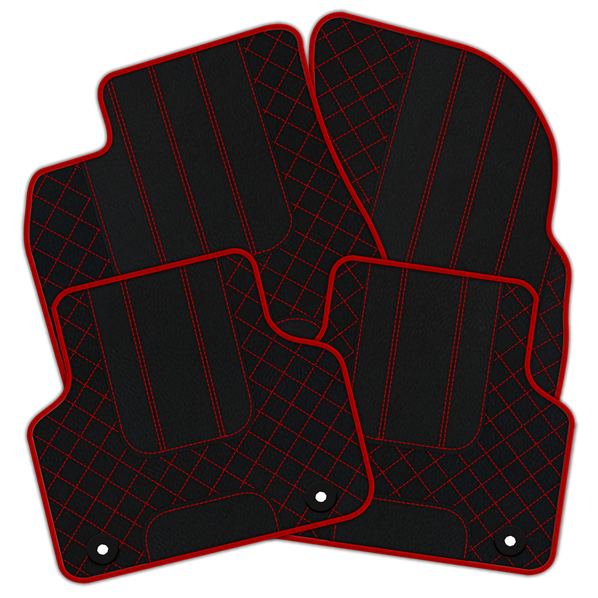 Premium Black Leather Floor Mats for Rolls Royce Shadow (1965-1977)