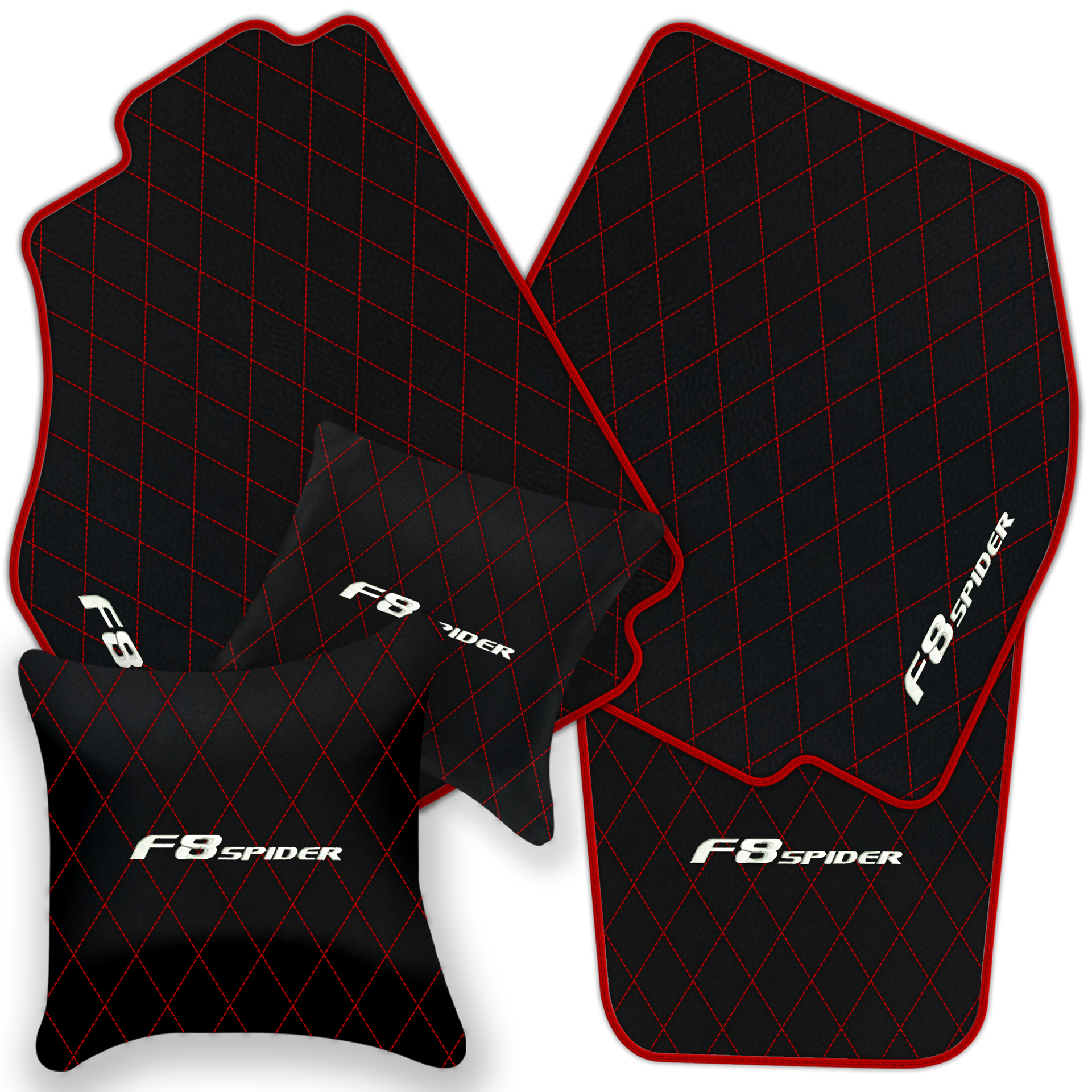 Premium Black Leather Floor Mats for Ferrari 456 (1992-2003)