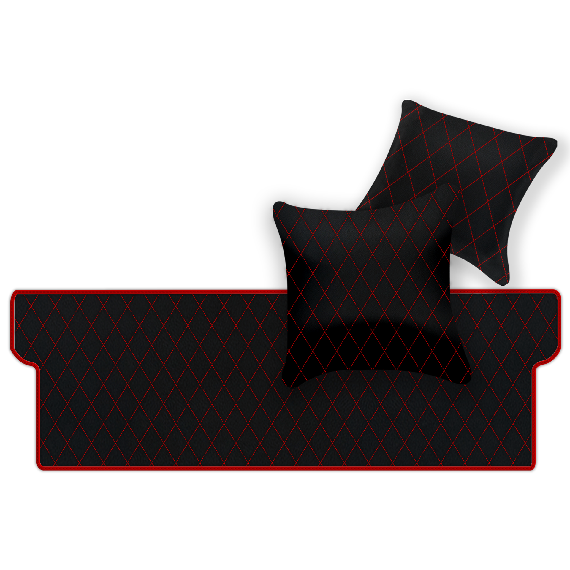 Customizable Leather Trunk Floor Mats with Double Diamond Pattern for Ferrari Dino GT4 (1973-1979) - AutoWin