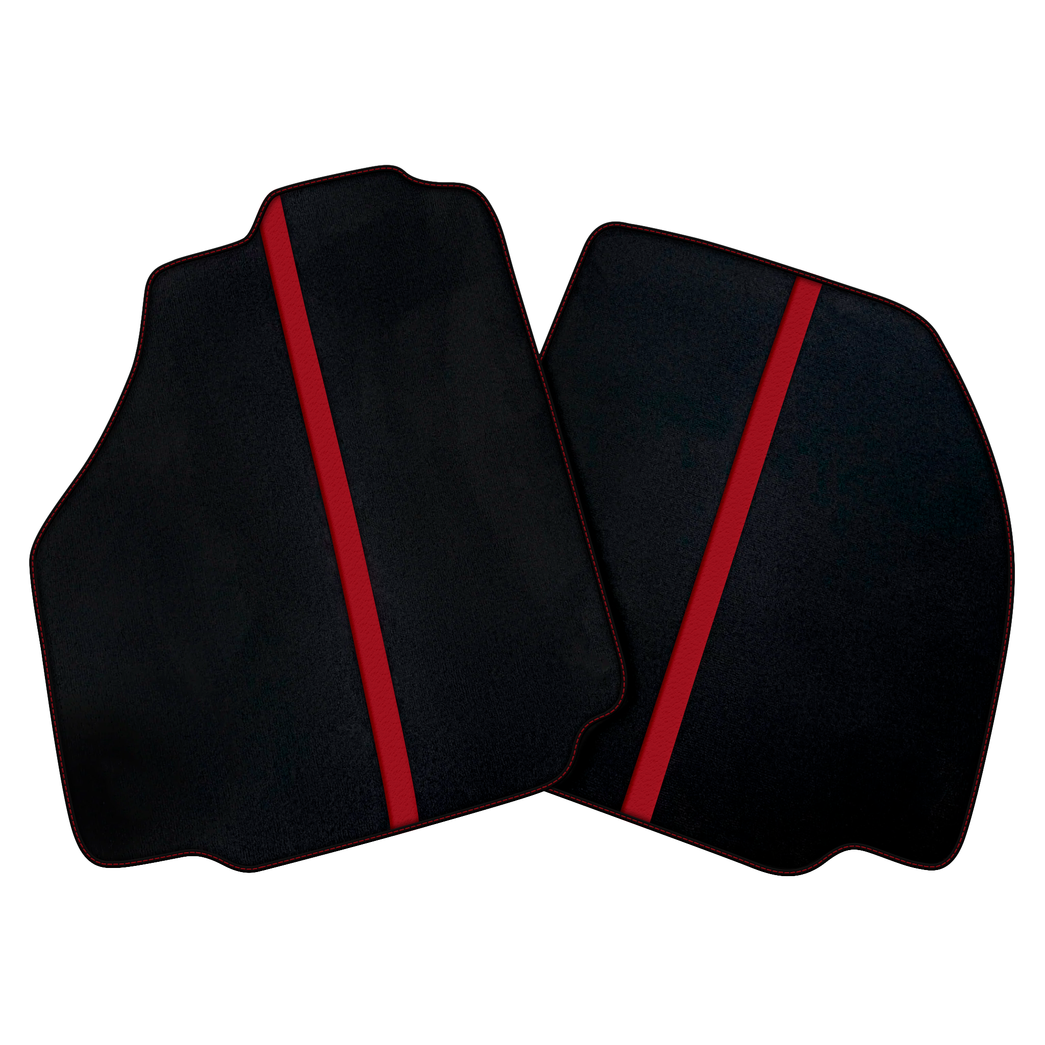 Black Car Floor Mats with Red Leather Line for Ferrari 488 Spider (2016-2022)