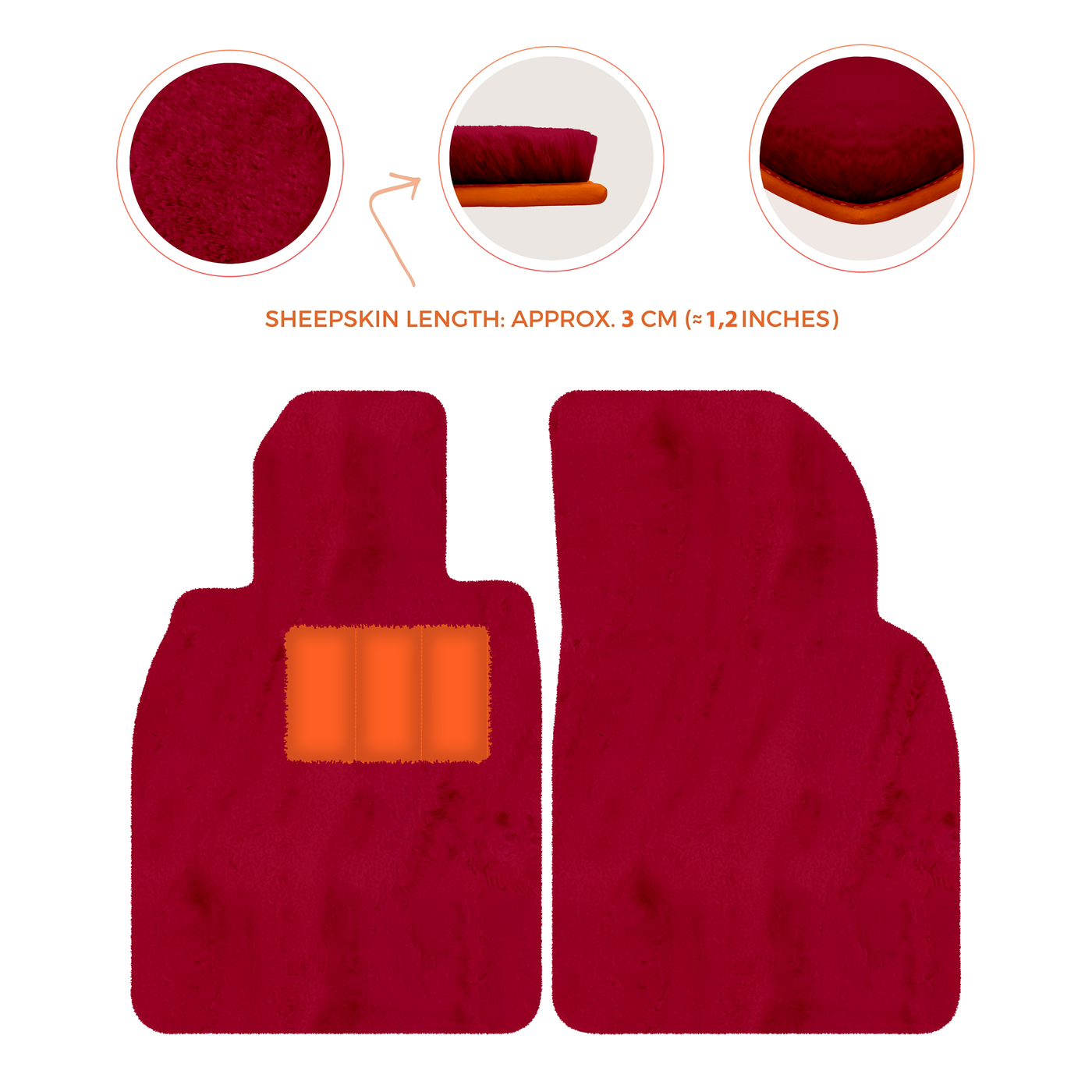 Deluxe Luxury Sheepskin Floor Mats for Porsche 911 SC (1978-1984)