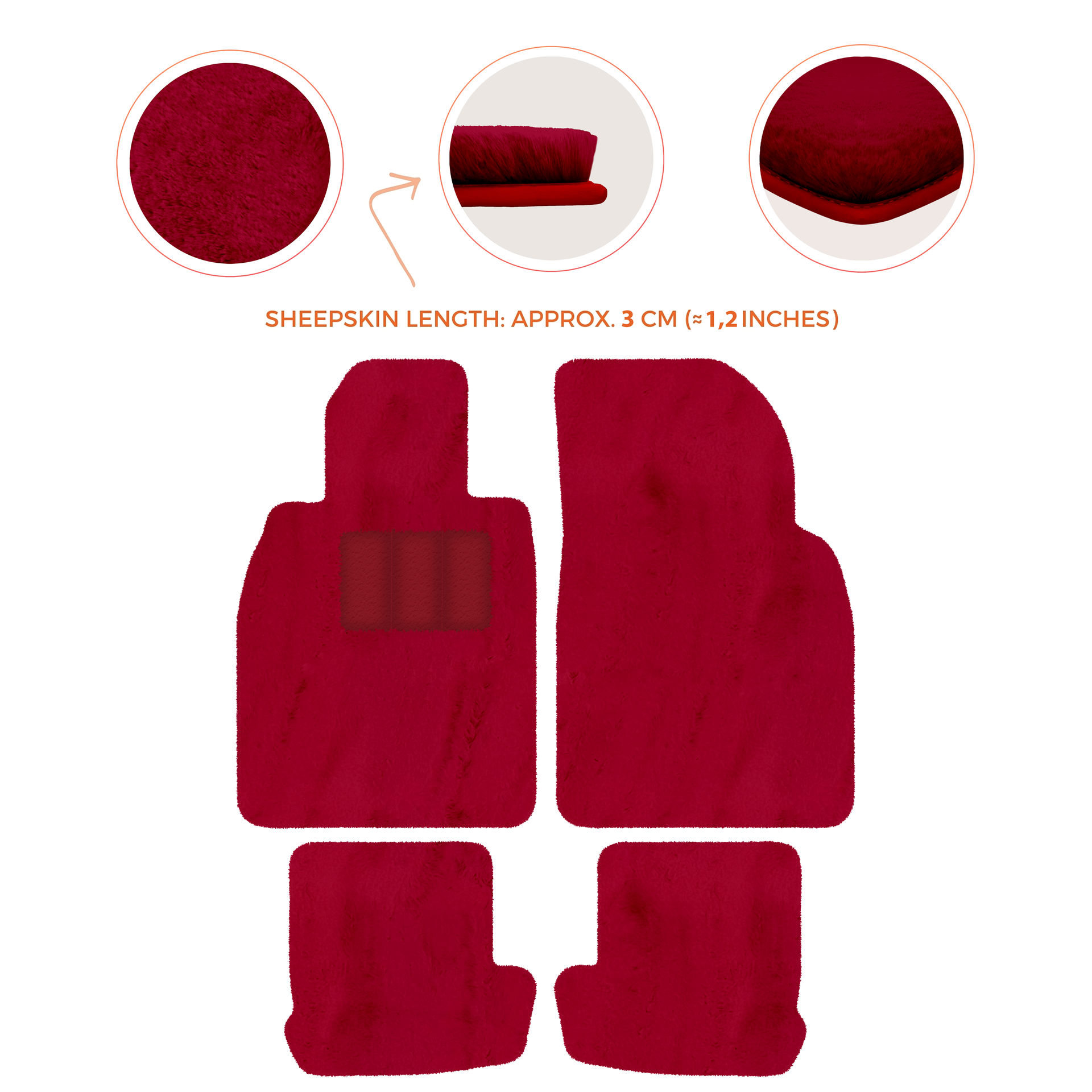 Premium Quality Sheepskin Floor Mats for Porsche 924 (1976-1988)