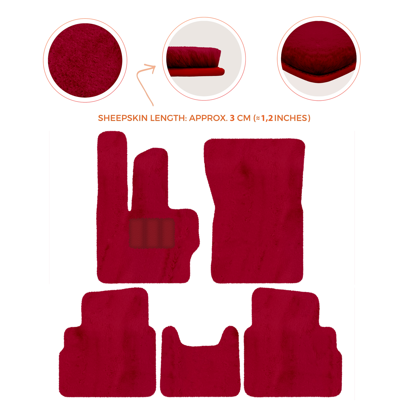 Premium Sheepskin Floor Mats for Mercedes-Benz G-Class W463 2008-2018