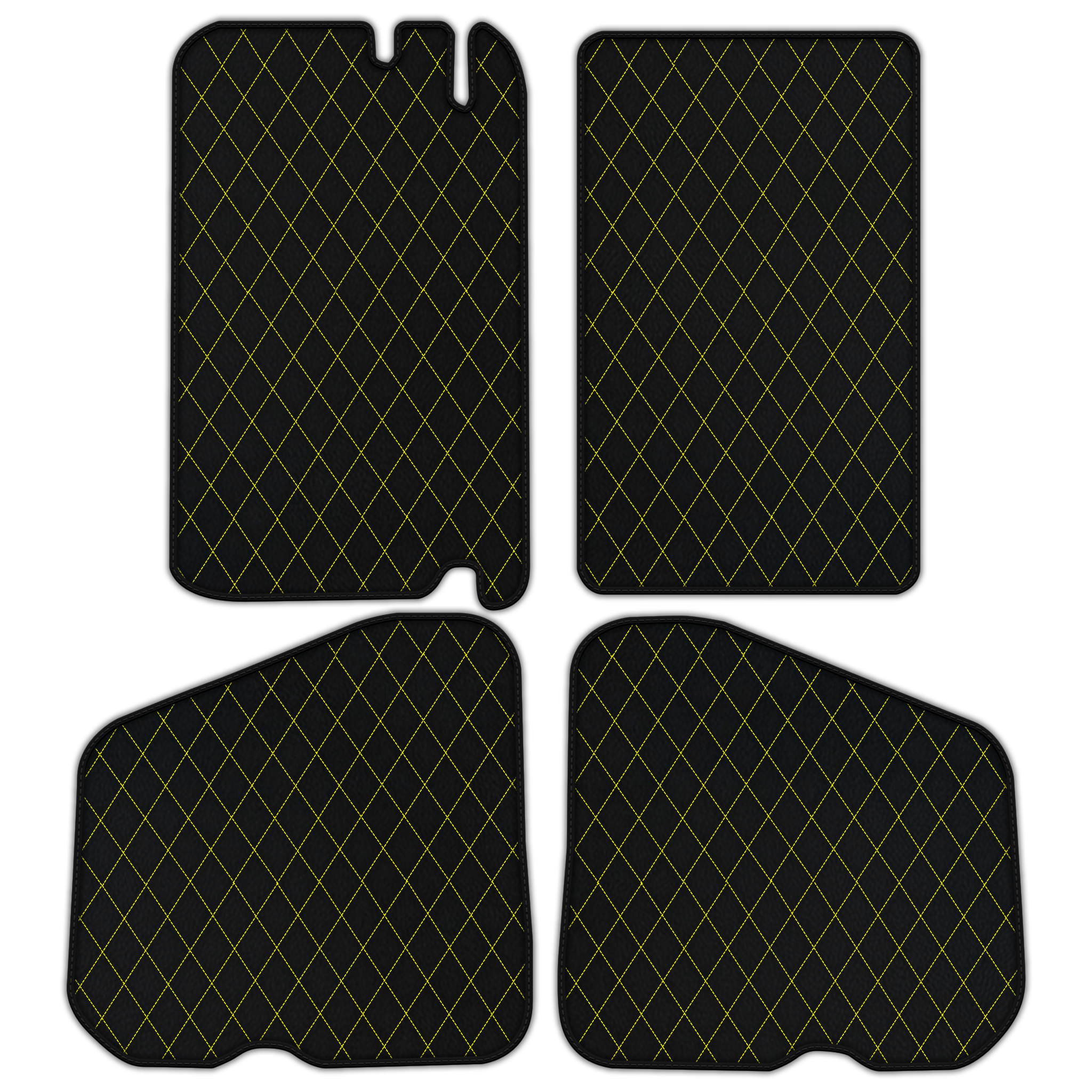 Customizable Leather Floor Mats with Single Diamond Pattern for Rolls Royce Shadow (1965-1977)