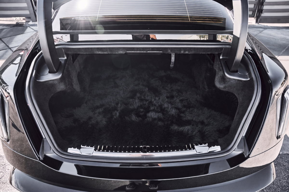 Black Floor Mats for Rolls Royce Spectre (2023-2024) with White Leather
