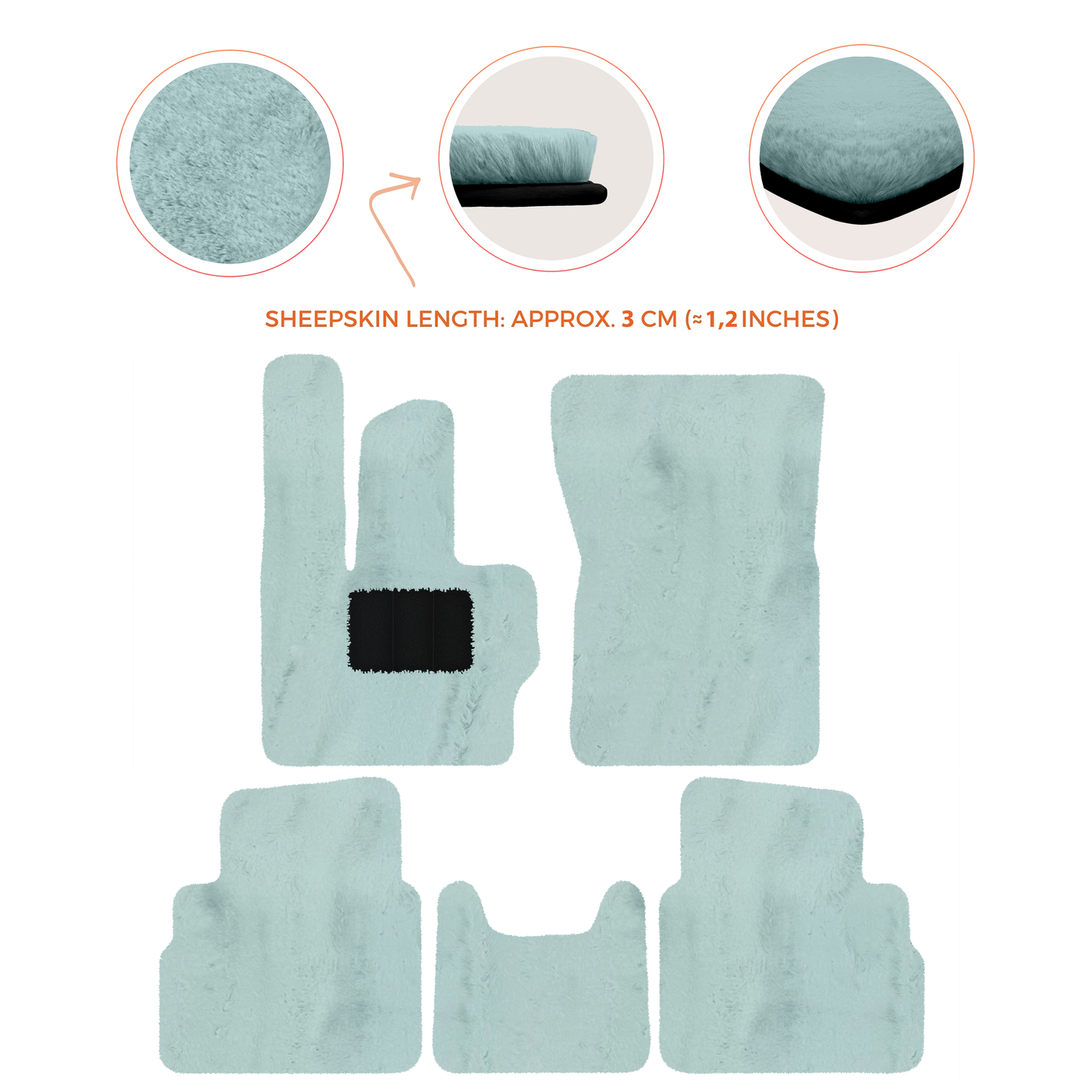 Premium Sheepskin Floor Mats for Mercedes-Benz G-Class W463 2008-2018