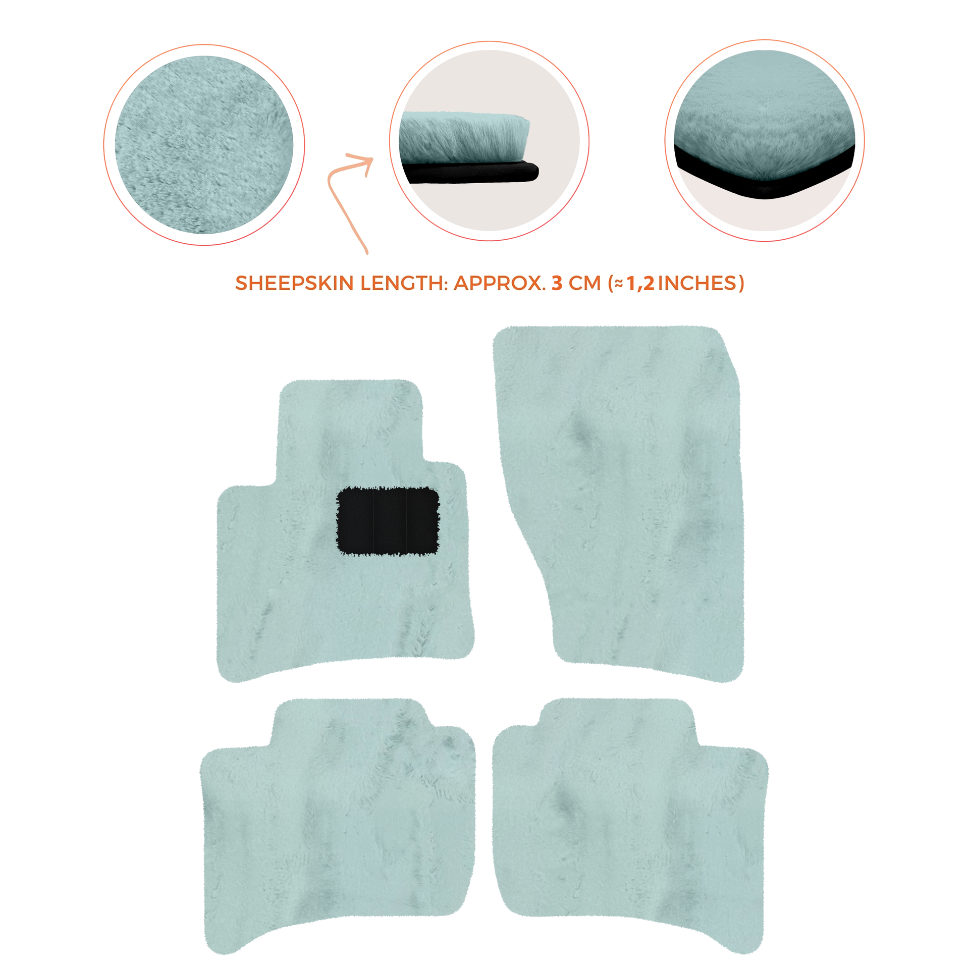 Premium Sheepskin Floor Mats for Porsche Cayenne (2010-2018)