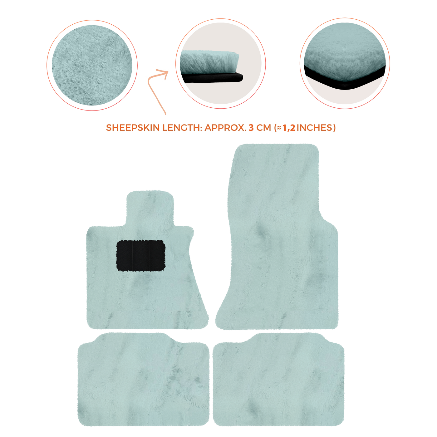 Premium Sheepskin Floor Mats for Rolls-Royce Phantom Sedan (2003-2016)