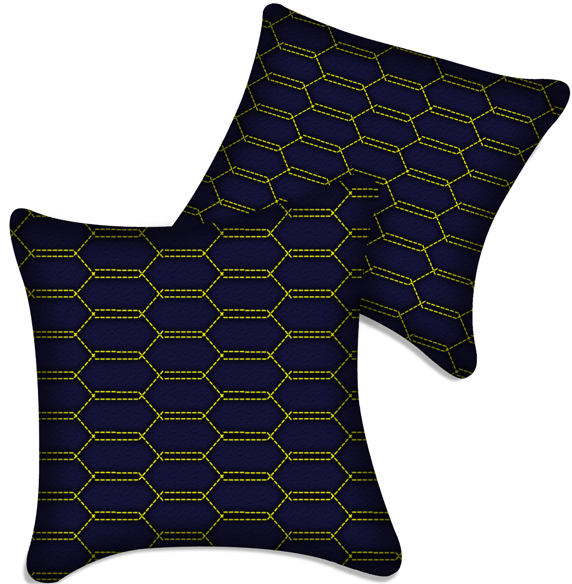 Customizable Dark Blue Leather Pillows Set of 2 for Lamborghini Vehicles