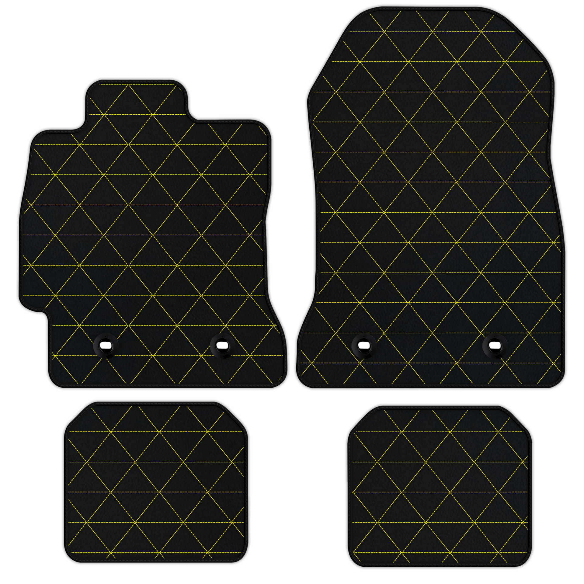 Customizable Leather Floor Mats with Interlaced Hex Pattern for Toyota GT86 (2012-2021) - AutoWin
