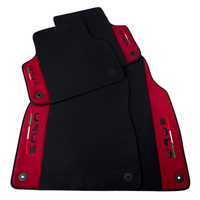 Black Floor Mats for Lamborghini Urus with Bordeaux Alcantara Leather