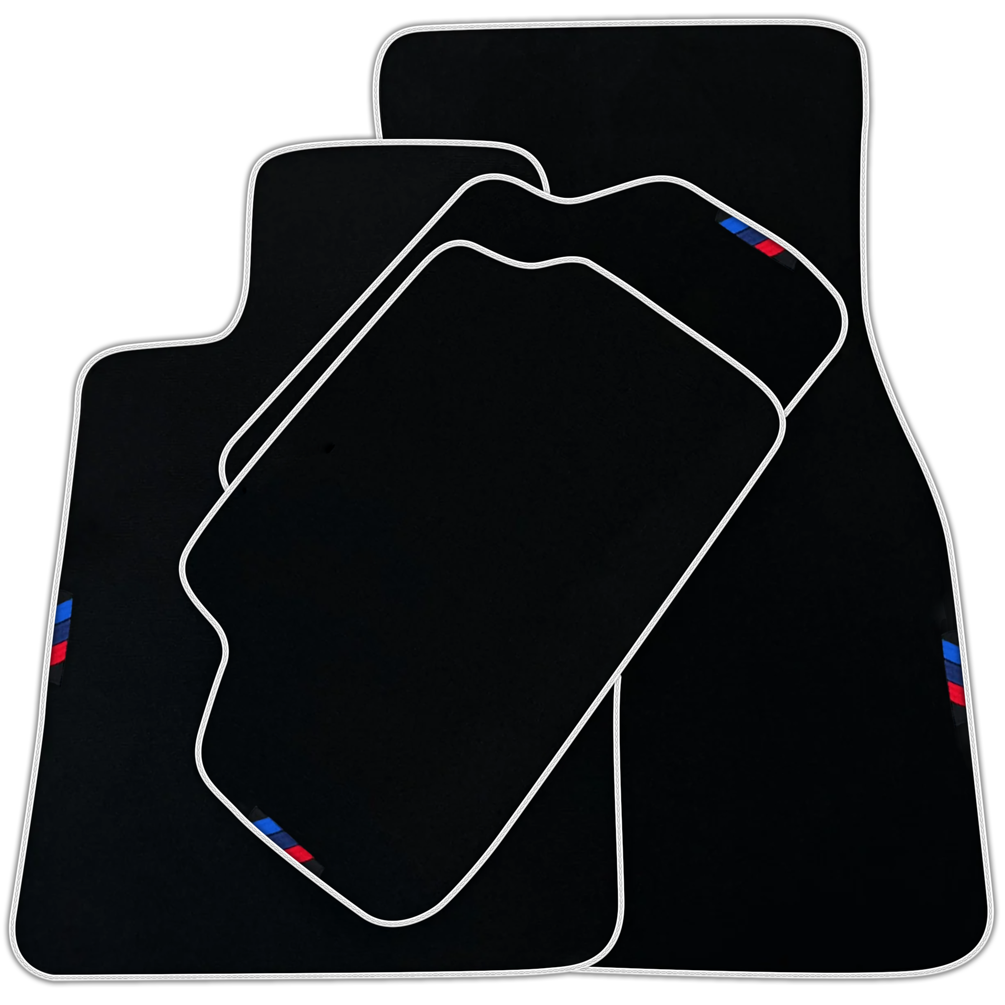 Black Mats For BMW 7 Series E32 | Blue Trim | Various Trim Colors