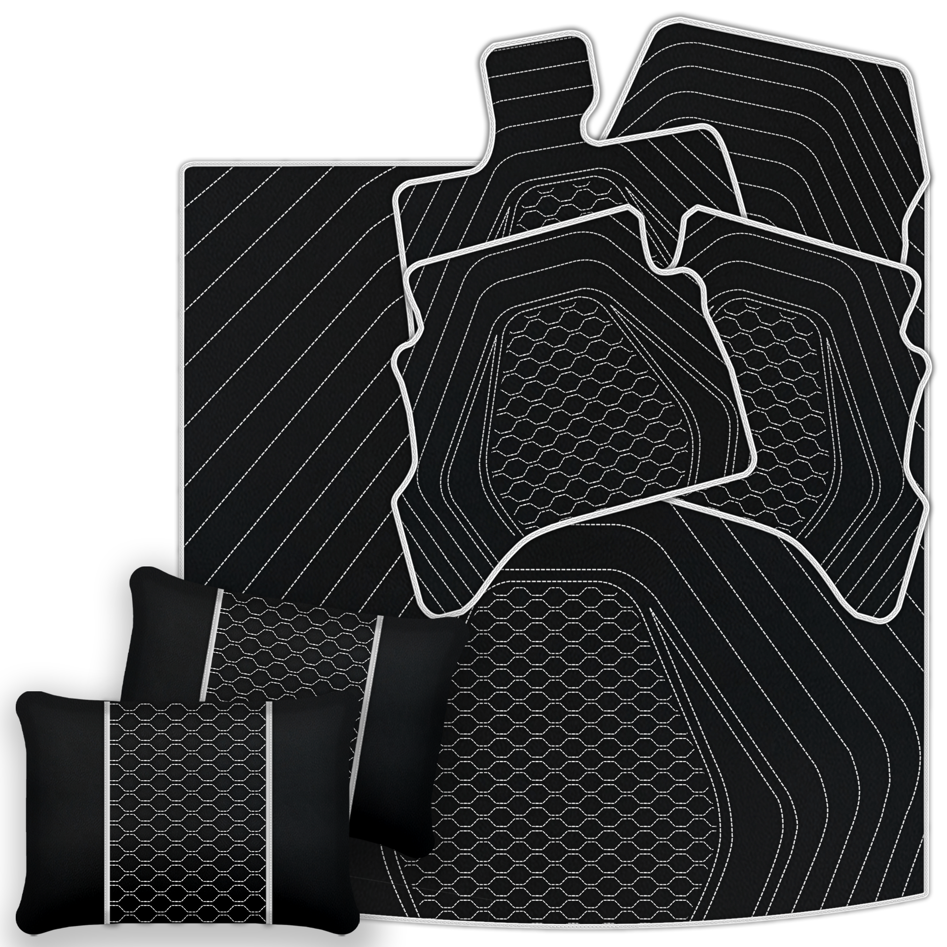 Premium Black Leather Floor Mats for Ferrari Mondial (1983-1993)