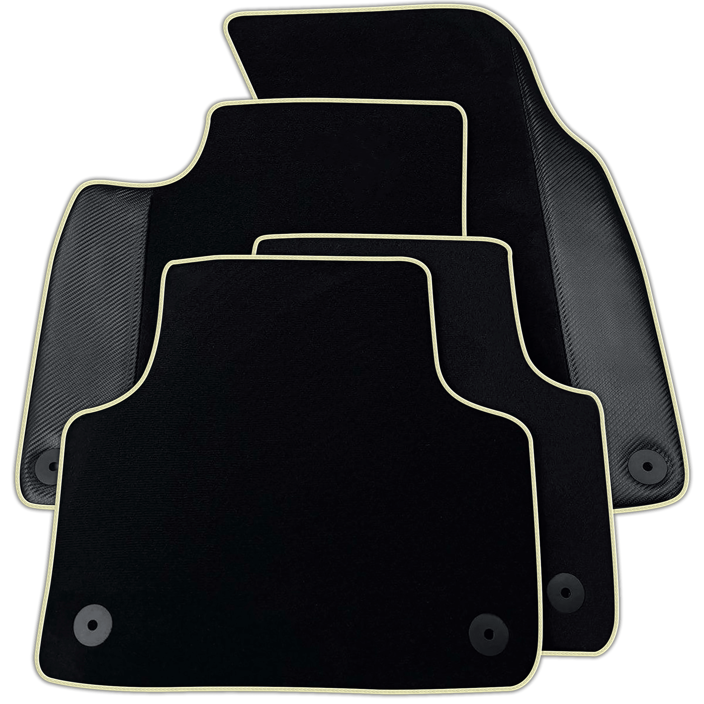 Customizable Black Carbon Leather Floor Mats for Audi A2 2000-2005 8Z | Various Trim Colors