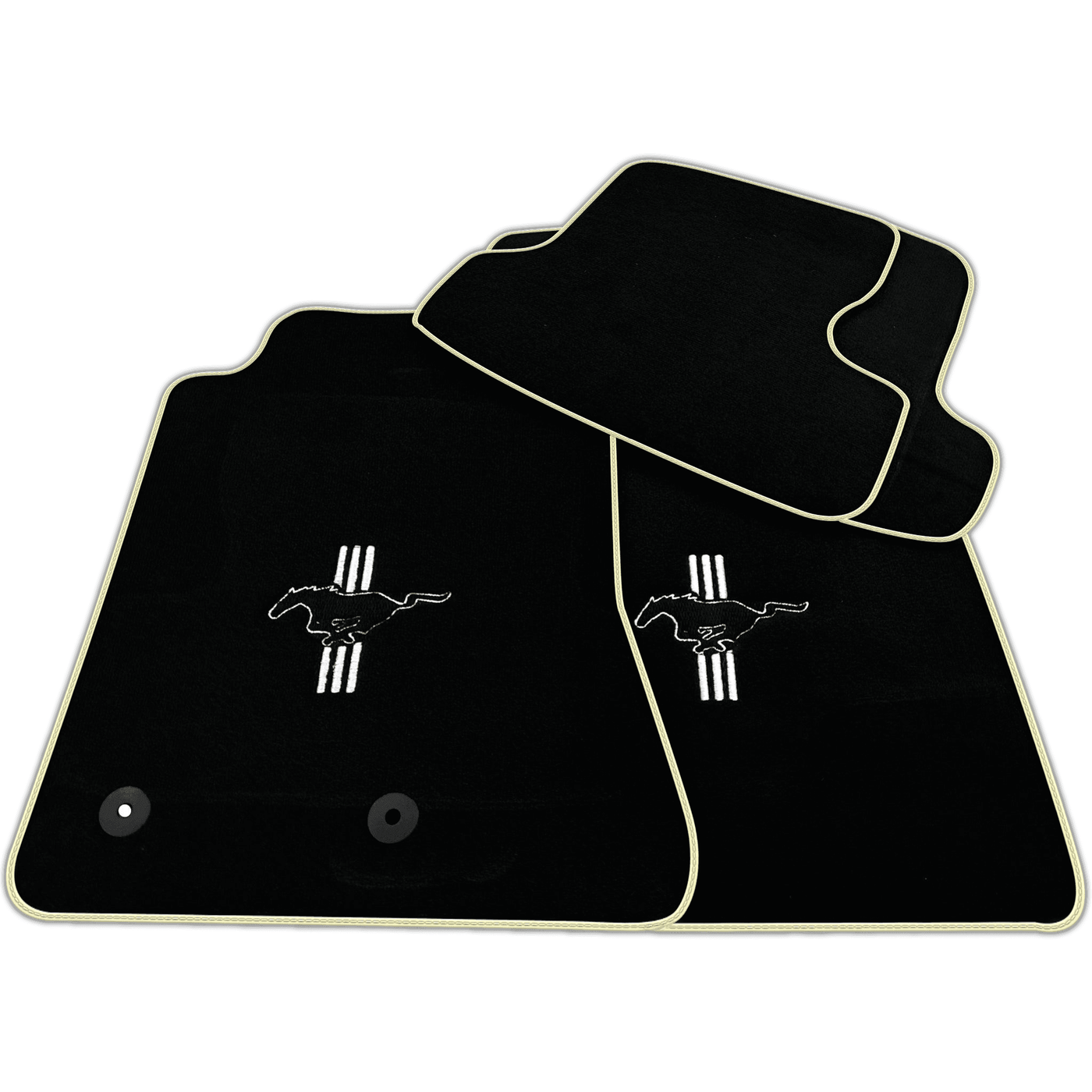 Black Floor Mats for Ford Mustang GT500 Shelby (2015-2021) with Pony | Various Trim Colors
