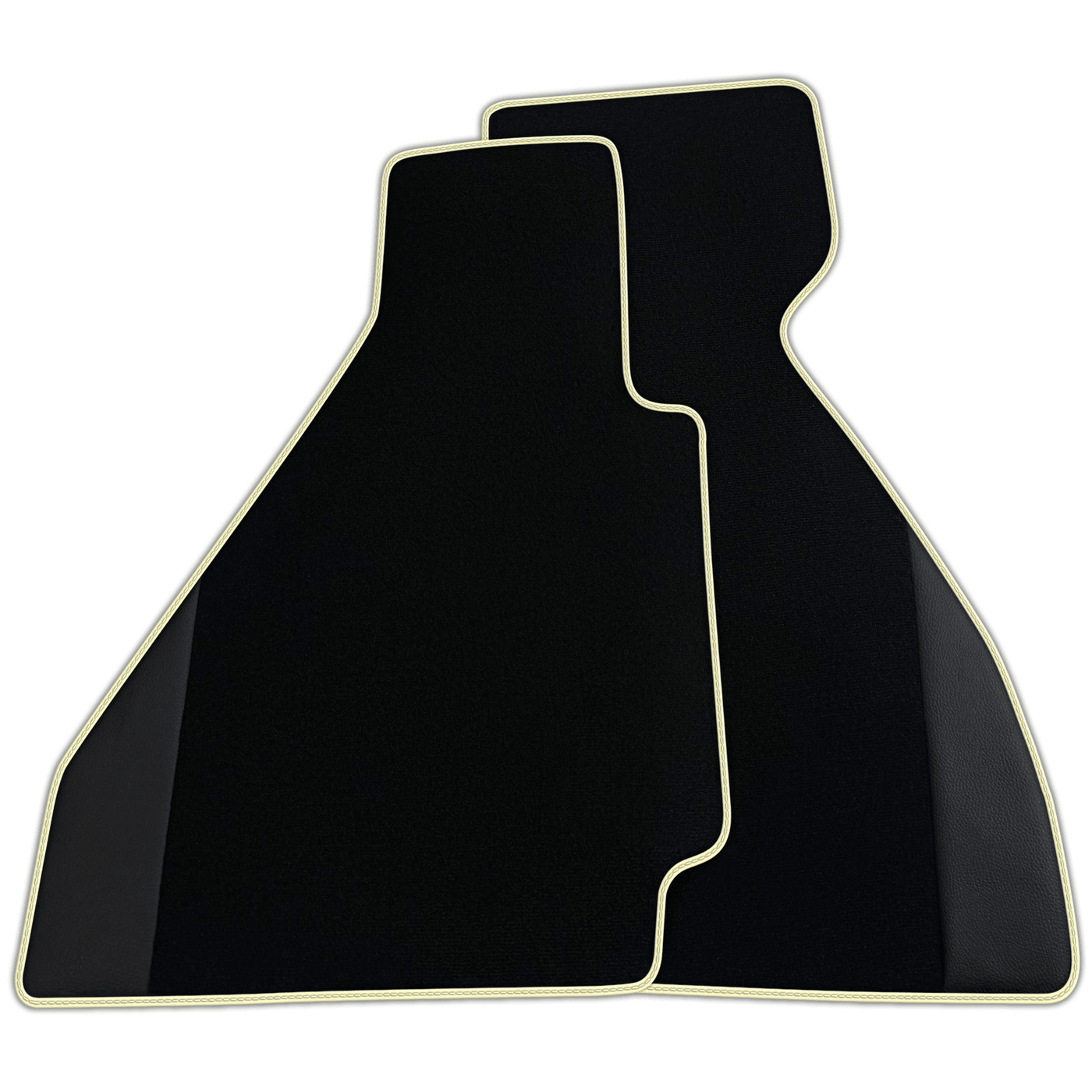 Custom Black Floor Mats for Ferrari 328 GTB (1985-1989) with Leather