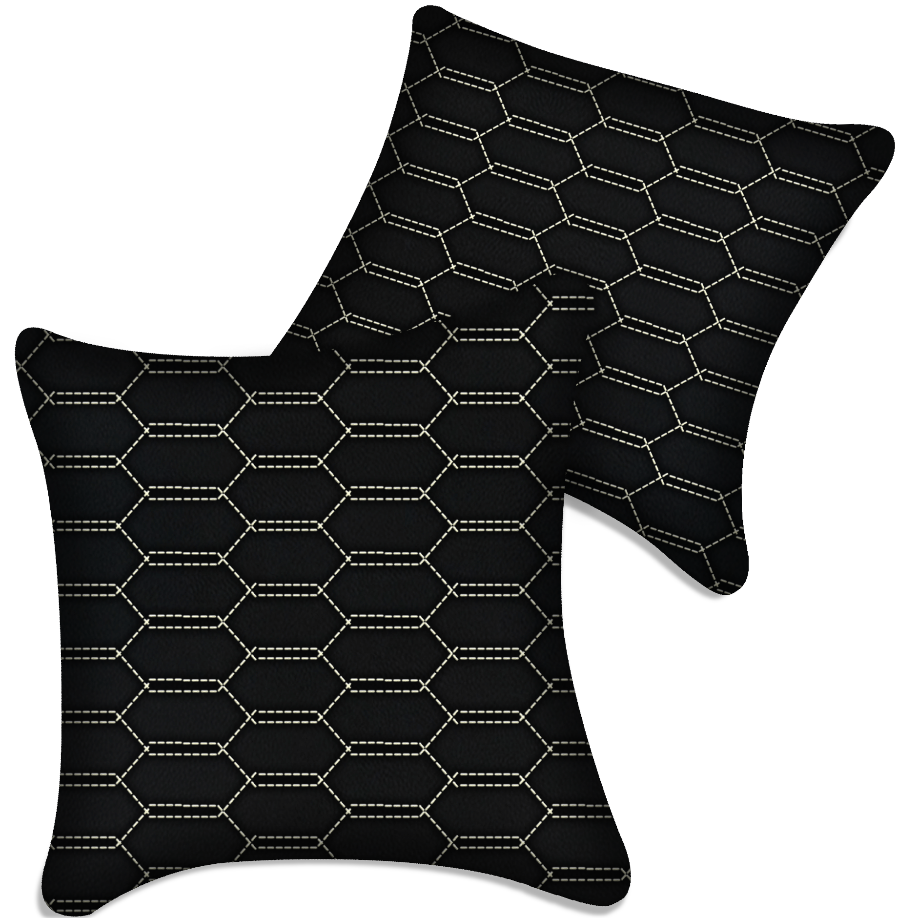 Customizable Black Leather Pillows Set of 2 for Lamborghini Vehicles
