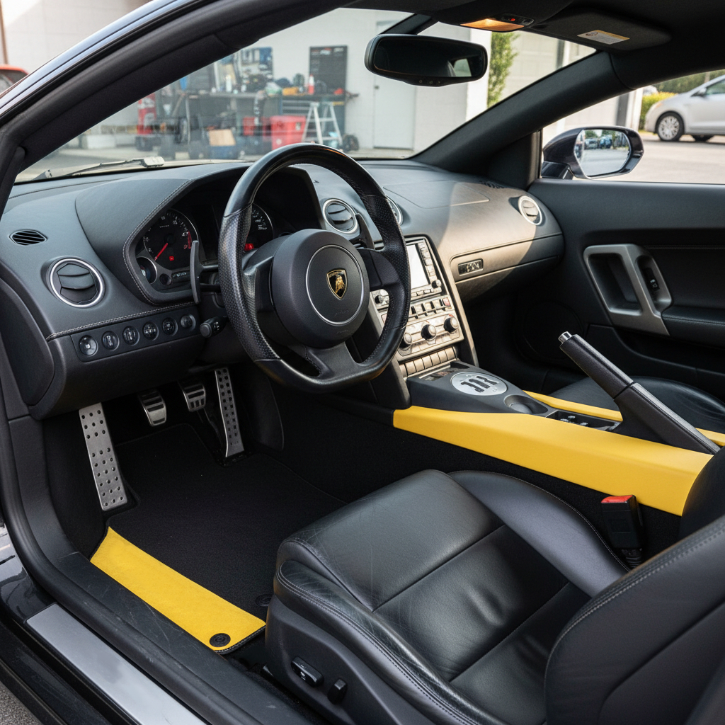 Interior look of floor mats for Lamborghini Gallardo