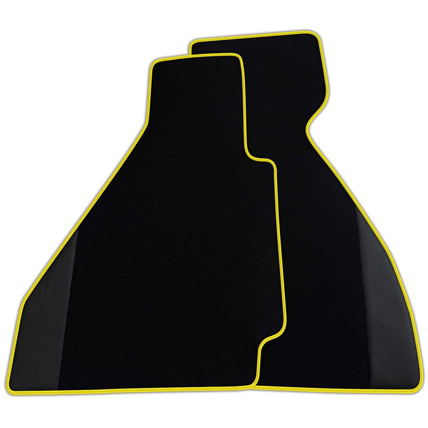 Custom Black Floor Mats for Ferrari 328 GTB (1985-1989) with Leather