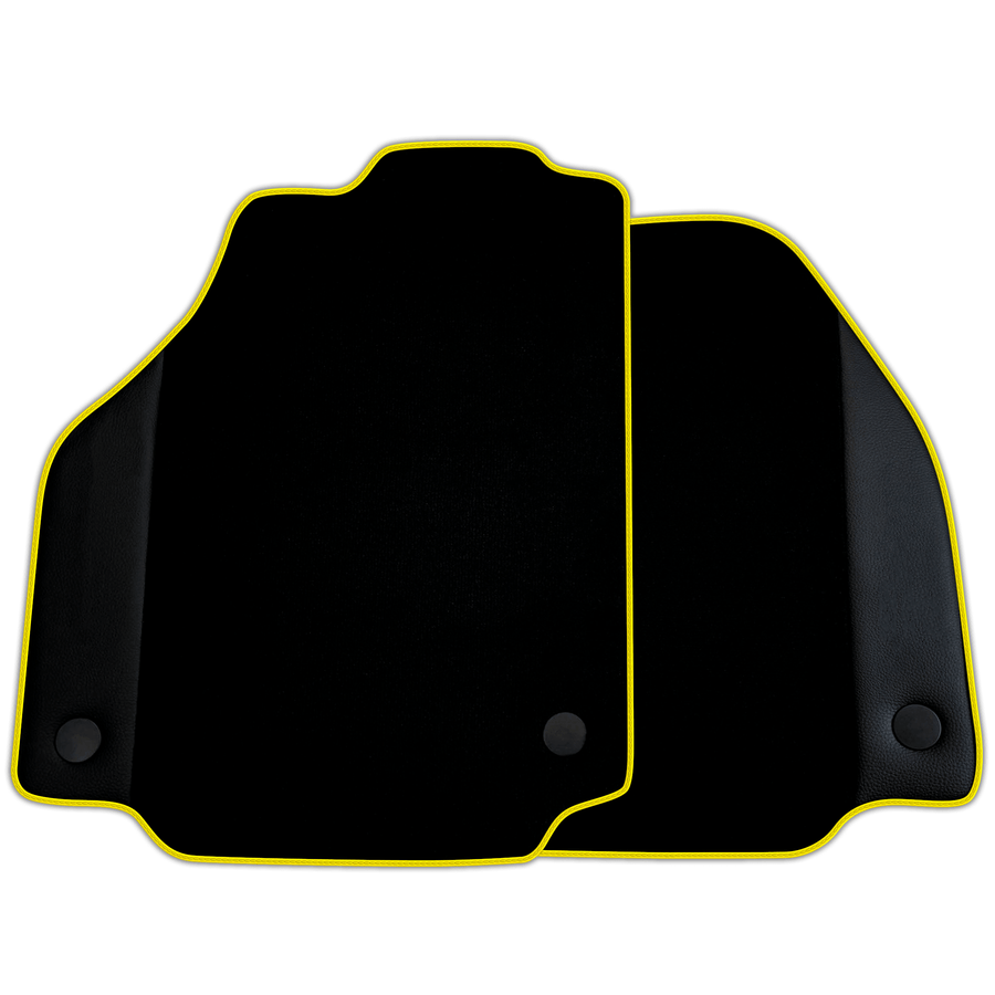 Custom Black Floor Mats for Ferrari F8 Spider (2019-2023) with Leather