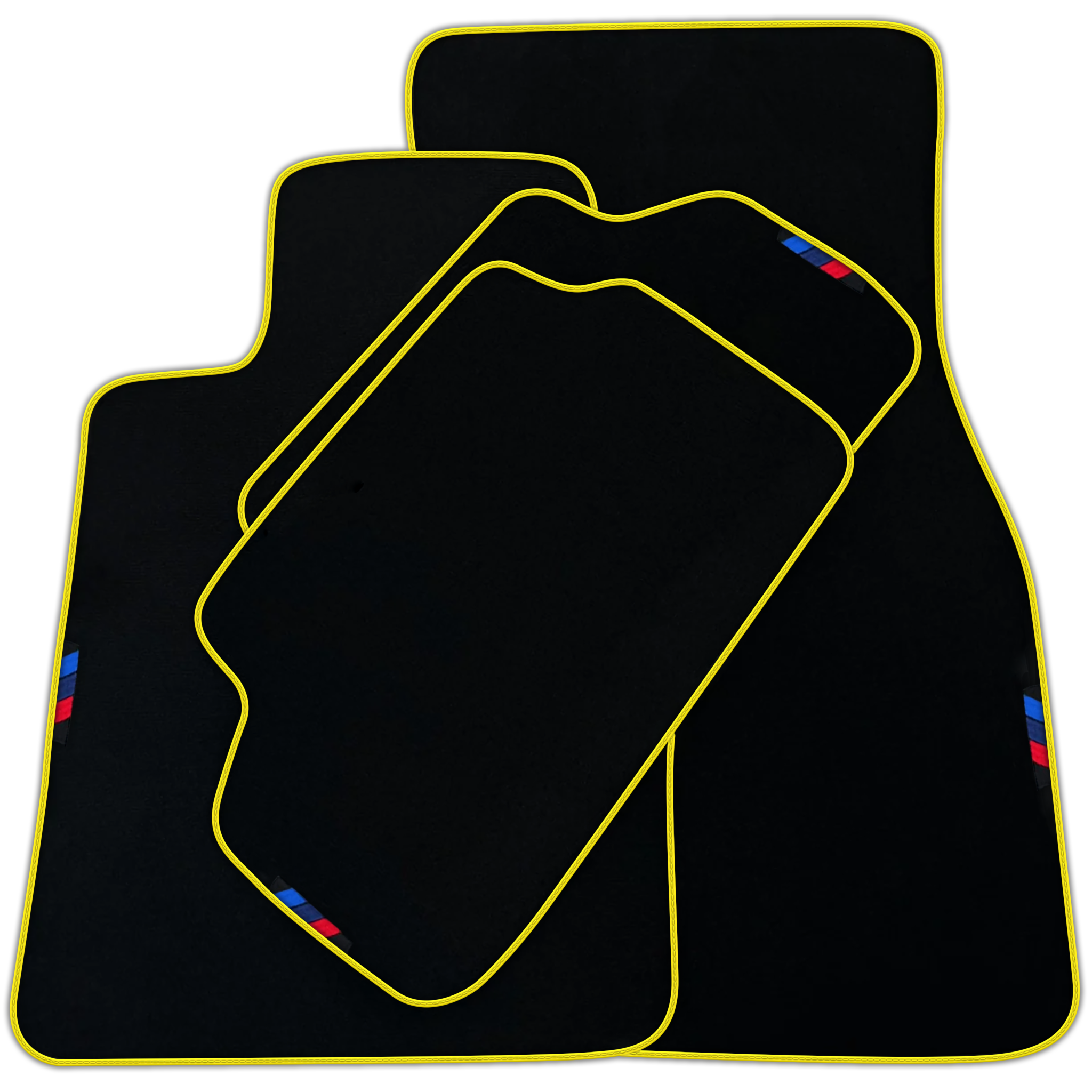Black Mats For BMW 3 Series E91 5-door Touring | White Trim | Various Trim Colors