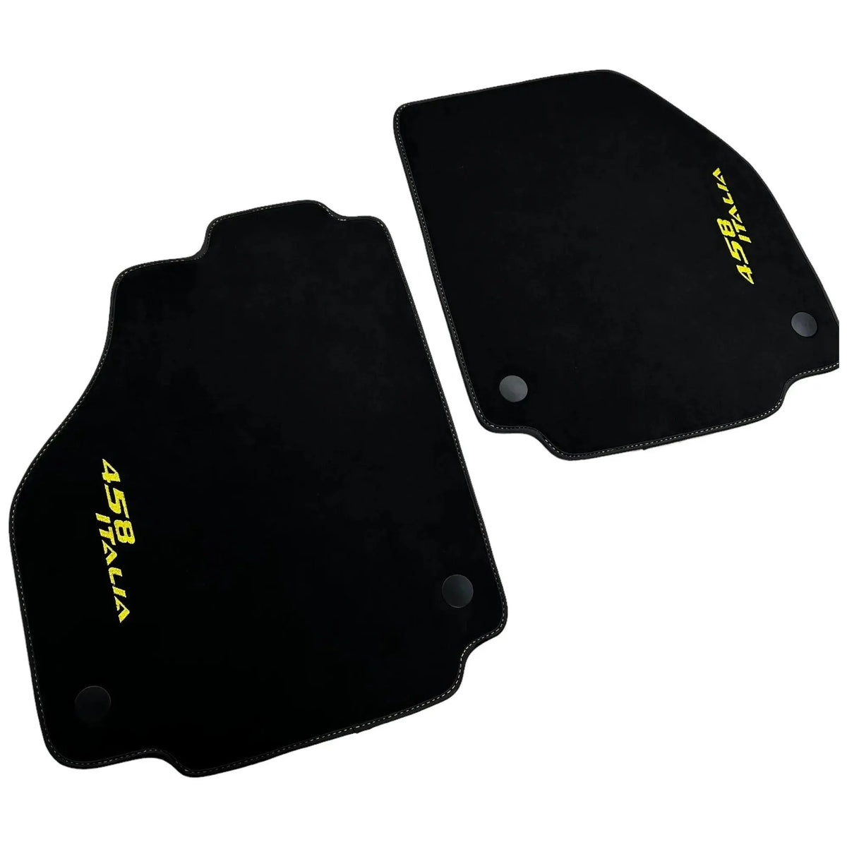 Alcantara Black Floor Mats For Ferrari 458 Italia (2009-2015) Yellow - AutoWin