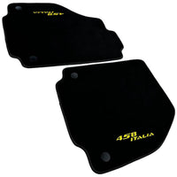 Alcantara Black Floor Mats For Ferrari 458 Italia (2009-2015) Yellow - AutoWin