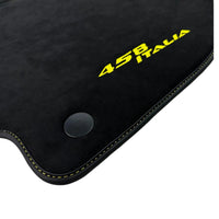 Alcantara Black Floor Mats For Ferrari 458 Italia (2009-2015) Yellow - AutoWin