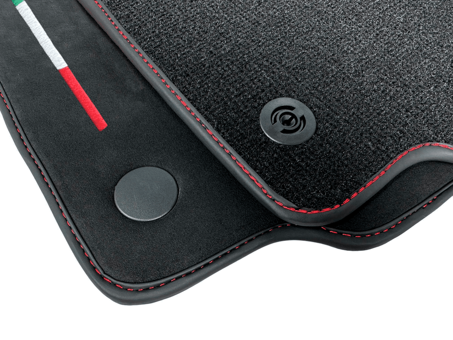 Alcantara Floor Mats for Ferrari 488 Spider 2016-2022 Red Sewing - AutoWin