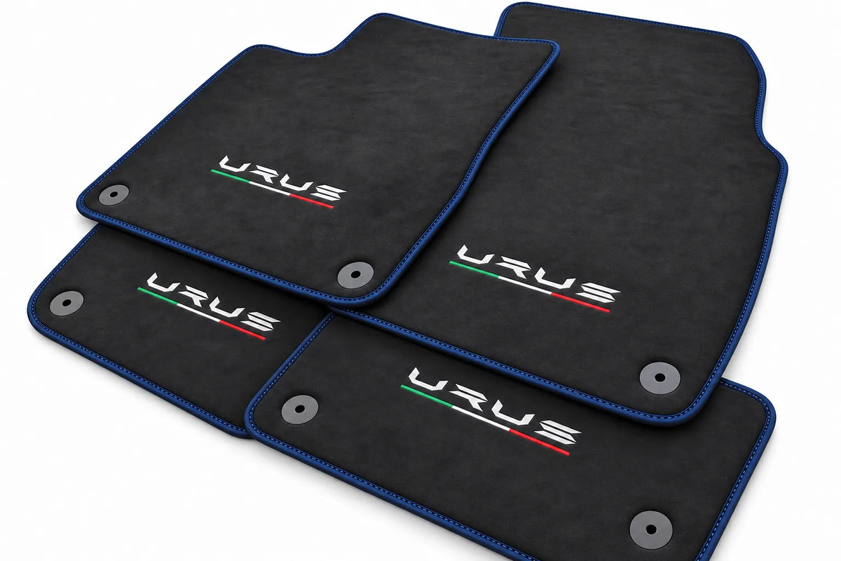 Alcantara Floor Mats For Lamborghini Urus Dark Blue trim