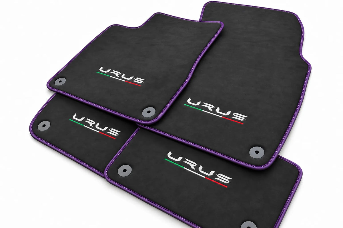 Alcantara Floor Mats For Lamborghini Urus Purple trim