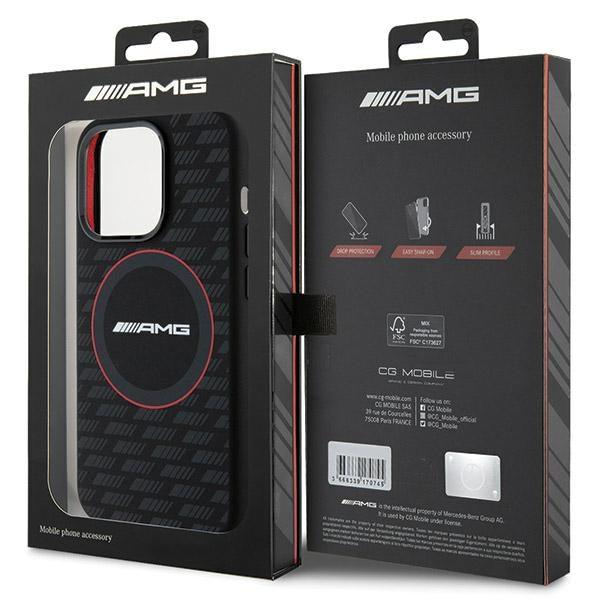 AMG Silicone Carbon Pattern MagSafe Hardcase for iPhone 15 Pro 6.1" - AutoWin