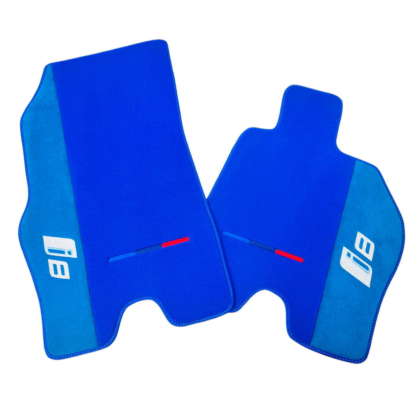 Blue Floor Mats for BMW i8 Series L12 L15 with M Package with Alcantara