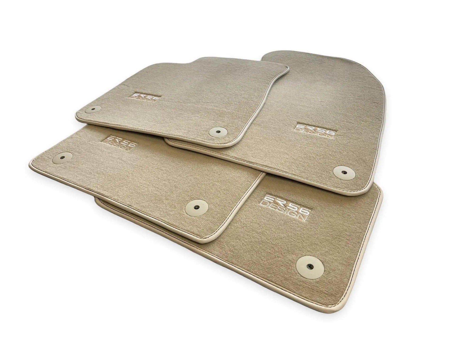 Beige Floor Mats for Audi A4 - B9 Sedan (2019-2023) | ER56 Design - AutoWin