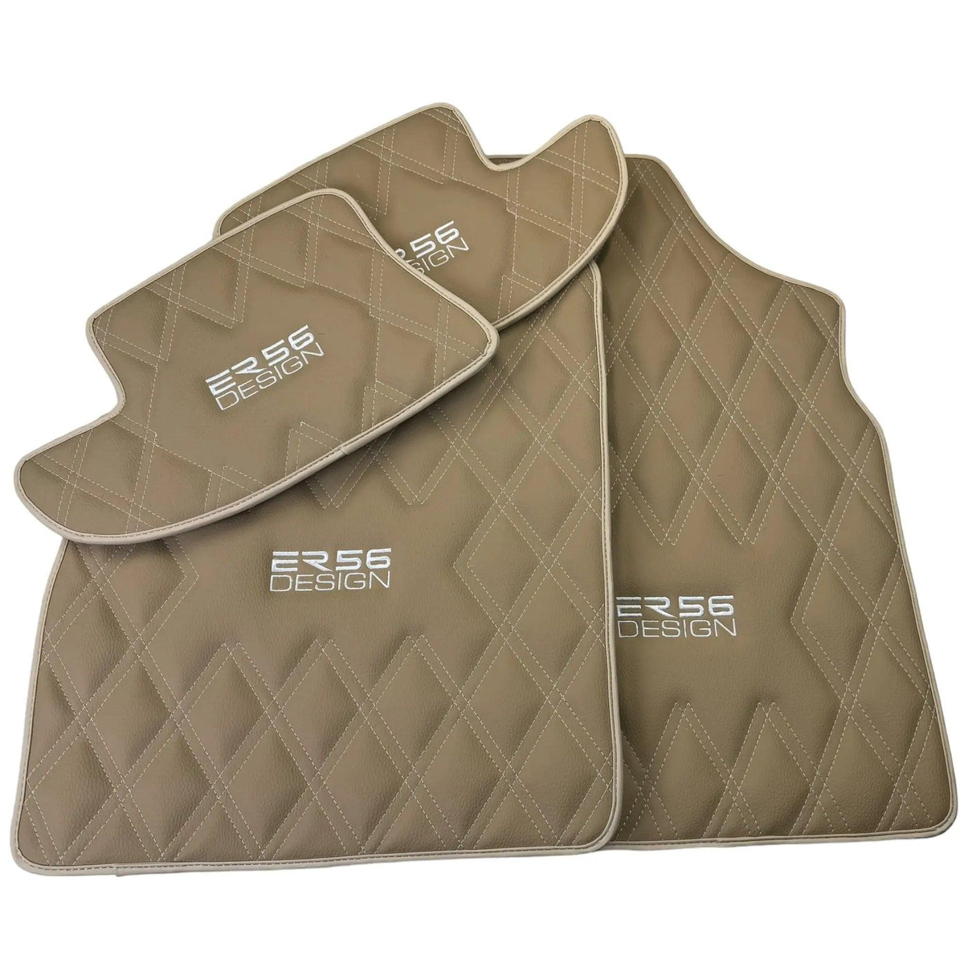 Beige Floor Mats for Bentley Continental GT (2011–2018) with Leather | ER56 Design - AutoWin