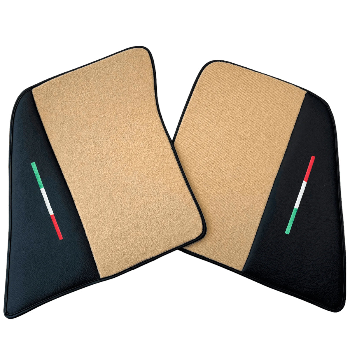 Beige Floor Mats for Ferrari 296 GTS (2022-2027) with Leather - AutoWin