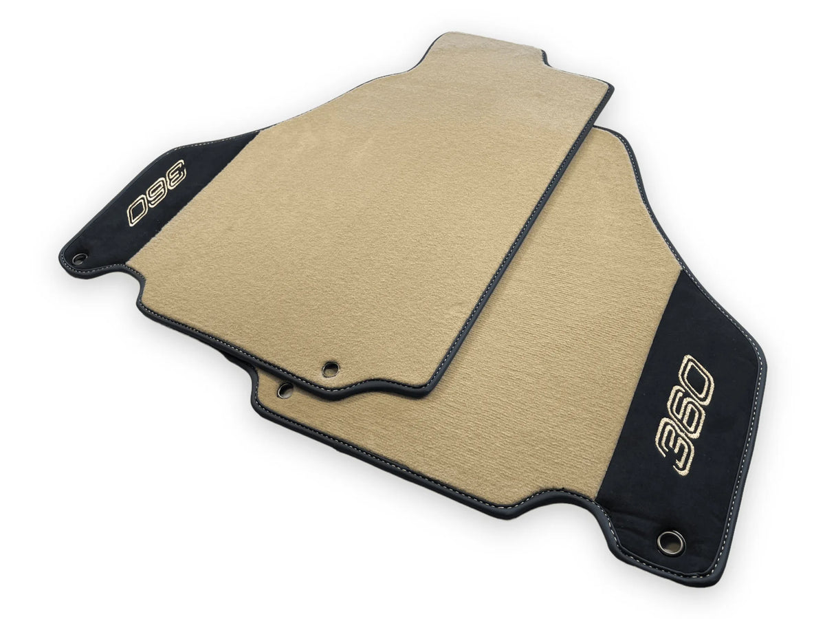 Beige Floor Mats For Ferrari 360 Modena 1999-2005 With Alcantara Leather - AutoWin