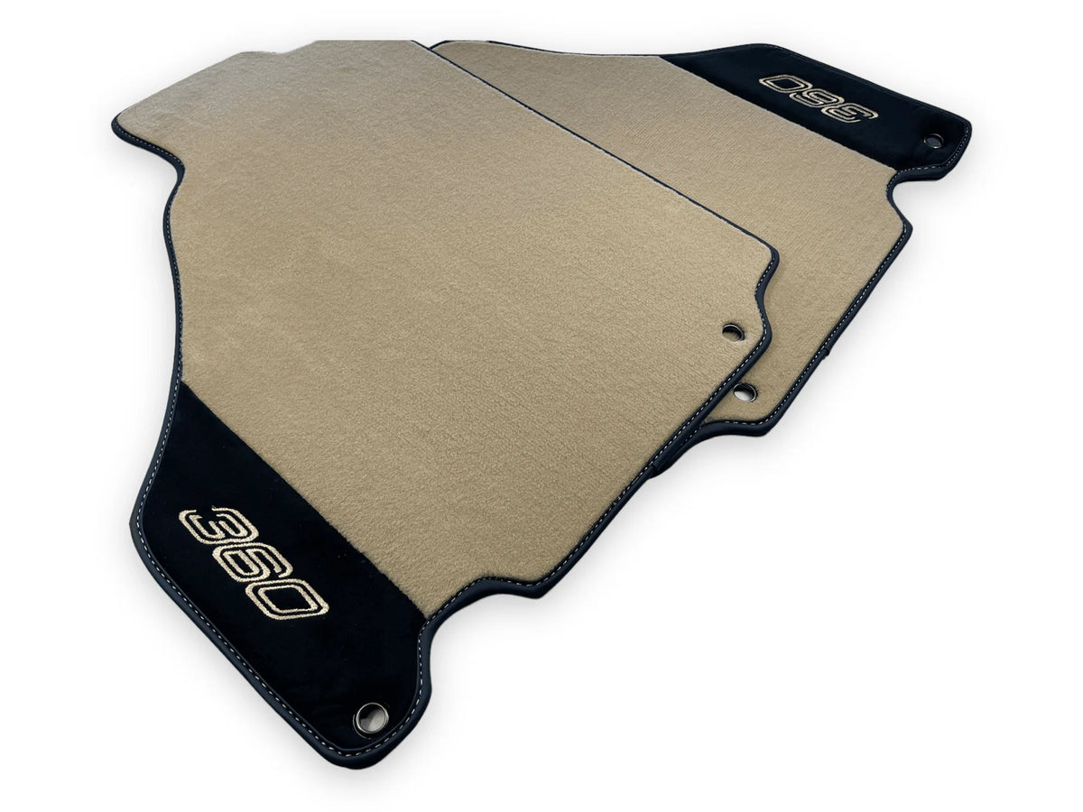 Beige Floor Mats For Ferrari 360 Modena 1999-2005 With Alcantara Leather - AutoWin